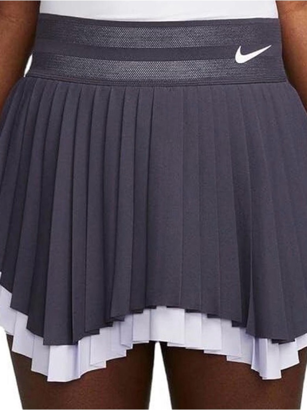 Tennis - Nike Court Roland Garros Slam Skirt Skort L Grey Purple Melbourne
